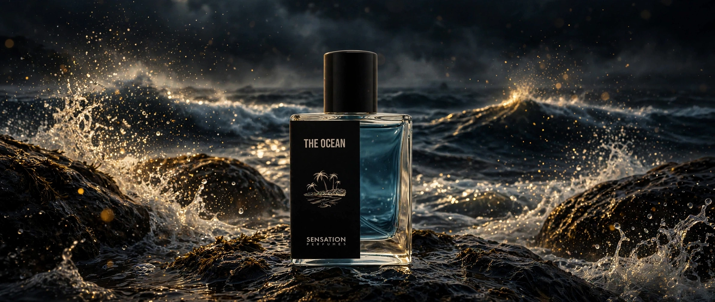 The Ocean perfume on rocks by the sea